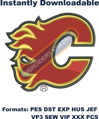 Calgary Canucks logo embroidery design